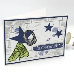 Coole Glückwunschkarte zur Jugendweihe, Jugendweihe-Karte für Jungen