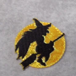 Coole Hexenpatch – Runder, irisierender Aufnäher zum Aufbügeln, Applikation Ø 3,4 cm