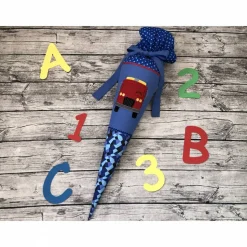 coole Schultüte / Zuckertüte Feuerwehr blau Tatütata Feuerwehrauto