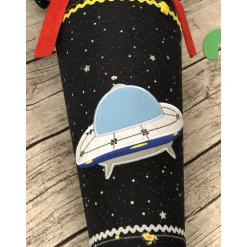 coole Schultüte Galaxie mit Ufo, Planeten und reflektierenden Sternen