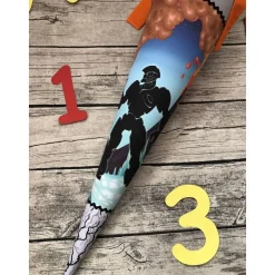 Coole Schultüte Roboter Schwarz-grau-orange