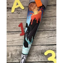 Coole Schultüte Roboter Schwarz-grau-orange