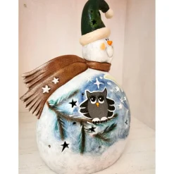 Cooler Keramikschneemann zum Beleuchten