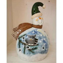 Cooler Keramikschneemann zum Beleuchten