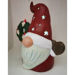 Cooler Weihnachtswichtel aus Keramik zum Beleuchten
