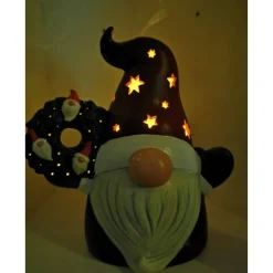 Cooler Weihnachtswichtel aus Keramik zum Beleuchten