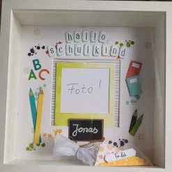 3D Bilderrahmen als Geldgeschenk zur Einschulung, Schulanfang, Stampin up