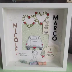 3D Bilderrahmen als Geldgeschenk zur Hochzeit