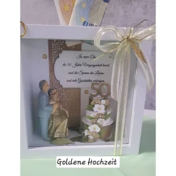 3D Bilderrahmen als Geldgeschenk für Hochzeitstage, Silberne/Goldene/Diamantene Hochzeit