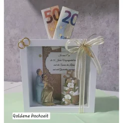 3D Bilderrahmen als Geldgeschenk für Hochzeitstage, Silberne/Goldene/Diamantene Hochzeit