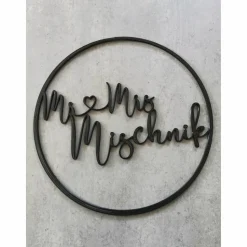 3D Deko Ring individualisierbar mit 2 Namen oder Familie, Mr & Mrs ideal für Hochzeit, Taufe, Einzug, Umzug, Dekoration