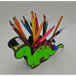 3D Druck | Personalisierter Dino Stiftehalter | Buntstifthalter | Dino Stiftehalter | Dinosaurier Silhouette | Pinselhal