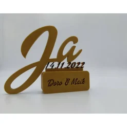 3D Druck | Personalisiertes | Geschenk Hochzeit | Heirat | Hochzeitsgeschenk | Ja | Datum | Namen