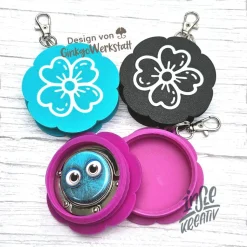 3D Druck Blumen-Buttonbox für Badgematic Taschenhalter – Individuell & Nachhaltig aus PLA