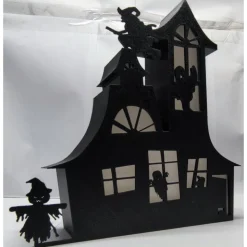 3D Druck Halloween Geisterhaus Deko mit Geistern , Hexe , Vogelscheuche
