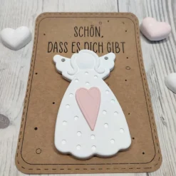 2D Engel mit Herz aus Raysin