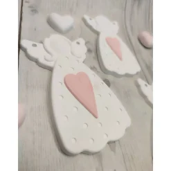 2D Engel mit Herz aus Raysin