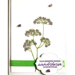3D Geburtstagskarte  Grün/Flieder/Weiß Handgefertigt mit Stampin'Up! Unikat