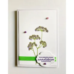 3D Geburtstagskarte  Grün/Flieder/Weiß Handgefertigt mit Stampin'Up! Unikat