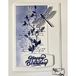 3D Geburtstagskarte  mit Libelle Orange/ Blau Handgefertigt mit Stampin'Up! Unikat