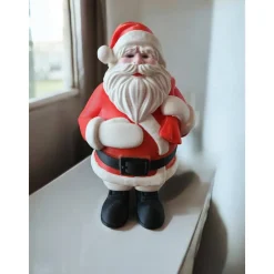 3D gedruckter Weihnachtsmann Figur mit Geschenksack | XL 17cm Nikolaus Deko | Nachhaltige PLA Weihnachtsdeko | Skandinav