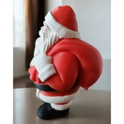 3D gedruckter Weihnachtsmann Figur mit Geschenksack | XL 17cm Nikolaus Deko | Nachhaltige PLA Weihnachtsdeko | Skandinav