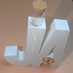 3D Geschenkkarte JA mit Reagenzglas, Geldgeschenk Hochzeit, Gutscheinhalter