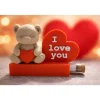 3D Geschenkkarte Teddy mit Herz & Reagenzglas „I love you“ – Geschenkidee für Gutscheine und Geldscheine