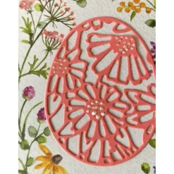 3D Glückwunschkarte zu Ostern Florales Design Blau, bunt Handgefertigt A6 Hochformat