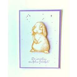 3D Glückwunschkarte zu Ostern mit Grusstext und Osterhasen Handgefertigt