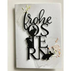 3D Glückwunschkarte zu Ostern Florales Design Blau, bunt Handgefertigt A6 Hochformat Creative Depot