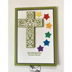 3D Glückwunschkarte zur Konfirmation Handgefertigt Stampinup NEU