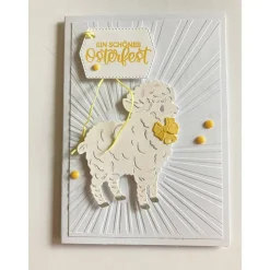 3-D Grußkarte Ostern mit Umschlag Lämmchen Klappkarte 100% Handarbeit