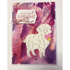 3-D Grußkarte Ostern mit Umschlag Lämmchen Klappkarte 100% Handarbeit