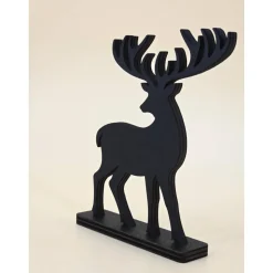 3D Holz Hirsch Rentier Reh schwarz minimalistische Wohndeko moderne Weihnachtsdeko Design Silhouette Skandinavisch