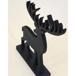3D Holz Hirsch Rentier Reh schwarz minimalistische Wohndeko moderne Weihnachtsdeko Design Silhouette Skandinavisch
