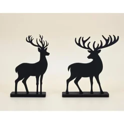 3D Holz Hirsch Rentier Reh schwarz minimalistische Wohndeko moderne Weihnachtsdeko Design Silhouette Skandinavisch