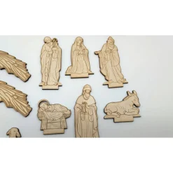 3D Holzkrippe Bausatz aus Balsa-Holz – Lasergeschnittene Weihnachtskrippe DIY zum Selberbauen