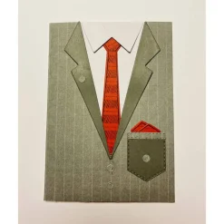 3D  Männerkarte Vatertag Geburtstag Kommunion Konfirmation Alle Anlässe Grau/Weiß/Rot Handarbeit Stampin' Unikat