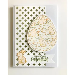3-D Osterkarte Umschlag "Ein schönes Osterfest" Häschen Handarbeit