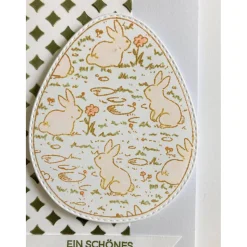 3-D Osterkarte Umschlag "Ein schönes Osterfest" Häschen Handarbeit