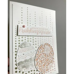 3-D Osterkarte Umschlag "Ich schicke Dir Frühlingsgrüße" Handarbeit Stampin Up & Tim Holtz