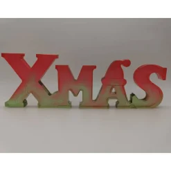 3D Schriftzug XMAS Christmas Weihnachten Weihnachtsdekoration aus Resin Epoxidharz verschiedene Varianten Farben handgef