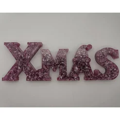 3D Schriftzug XMAS Christmas Weihnachten Weihnachtsdekoration aus Resin Epoxidharz verschiedene Varianten Farben handgef