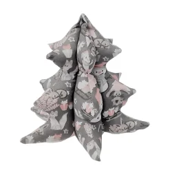 3D Weihnachtsbaum, Weihnachtsdekoration grau und rosa