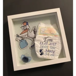 3D Windelrahmen mit Geburtsdaten