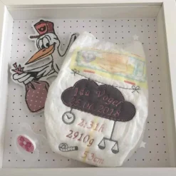 3D Windelrahmen mit Geburtsdaten