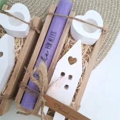 Danke Kerzenset kleines Dankeschön Danke für alles Geschenkset Haus / Lichthaus Kerzenhalter Herz Stabkerze Schriftzug m