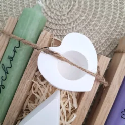 Danke Kerzenset kleines Dankeschön Danke für alles Geschenkset Haus / Lichthaus Kerzenhalter Herz Stabkerze Schriftzug m