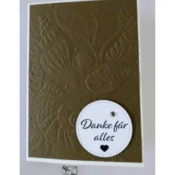 Dankekarte  mit geprägtem Muscheldesign